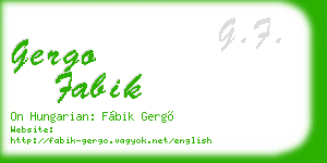 gergo fabik business card