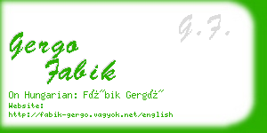 gergo fabik business card